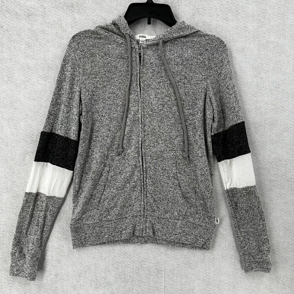 PINK By Victoria's Secret Hoodie‎ Jacket Womens Size XS Full Zip Gray